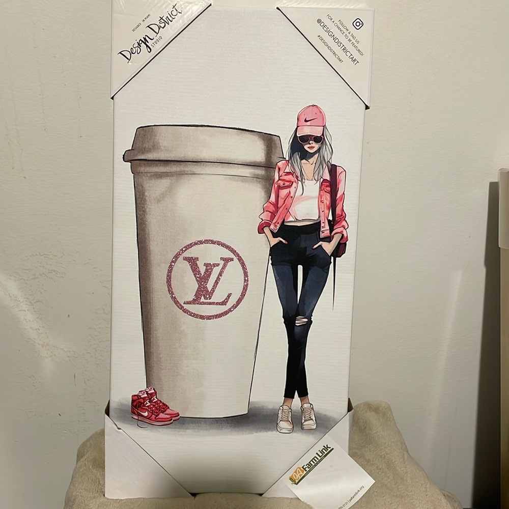 Lux inspired LV NIKE COFFEE GIRL ART